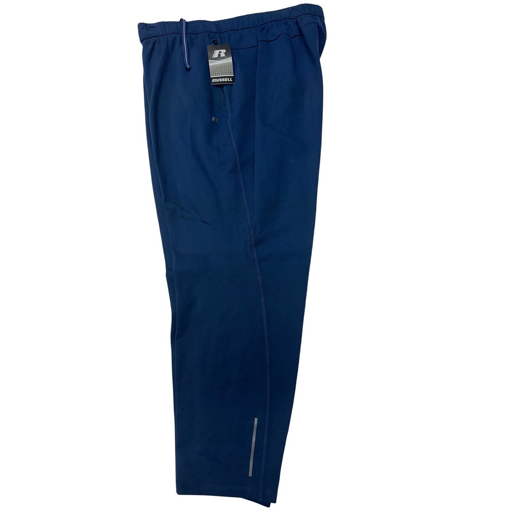 Russell Slim Knit Pant Blue Reflective Zippered Pocket Stretch Size 2XL Mens